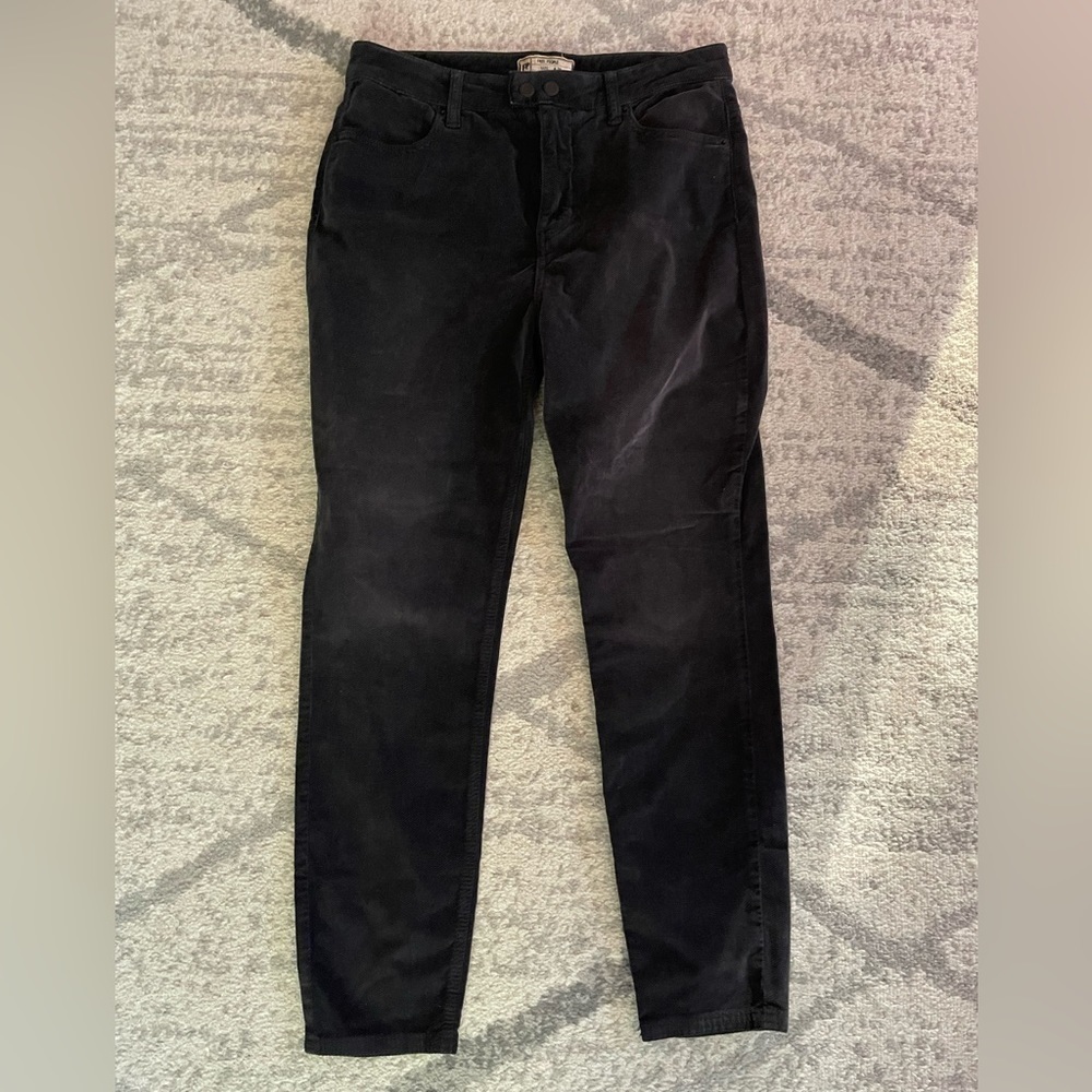 Free People Black Corduroy Skinny Pants